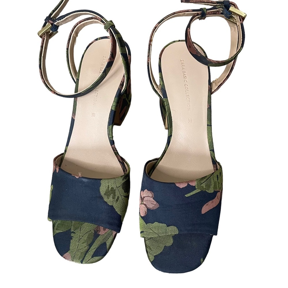 Zara Basic Collection Block Ankle Strap Sandal He… - image 4